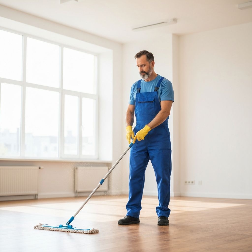 바닥 청소 과정